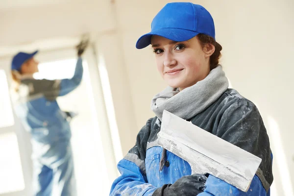 depositphotos 57504499 stock photo plasterer portrait at indoor wall